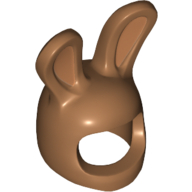 Costume / masque, oreilles de lapin / lapin avec des oreillettes beige foncé imprimé (Costume / Mask, Rabbit / Bunny Ears with Dark Tan Auricles Print)