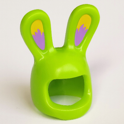 Visuel indicatif Rebrickable de Costume / masque, oreilles de lapin / lapin avec la lavande moyen et les oreillettes orange vif imprimé (Costume / Mask, Rabbit / Bunny Ears with Medium Lavender and Bright Orange Auricles Print)
