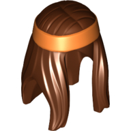 Cheveux et bandeau, long, Orange Motif imprimé bandeau (Hair and Headband, Long, Orange Headband Print)