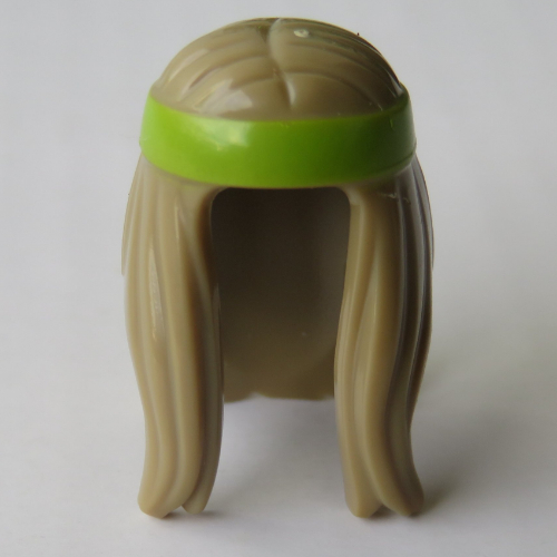 Cheveux et bandeau, long, vert citron Bandeau motif imprimé (Hair and Headband, Long, Lime Headband Print)