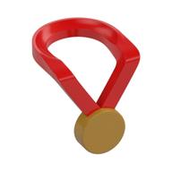 Ruban de cravate minifigurine avec médaille or (Minifig Neckwear Ribbon with Medal Gold)