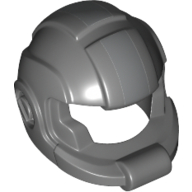 Espace casque avec visière ouverte grande et motif imprimé bande argentée (Helmet Space with Open Visor Large and Silver Stripe Print)
