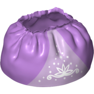 Visuel indicatif Rebrickable de Jupe Duplo satin avec motif floral tourbillonnant et poussière d'étoiles sur motif imprimé jupe lavande (Raiponce) (Duplo Skirt Satin with Swirling Floral Design and Stardust on Lavender Underskirt Print (Rapunzel))