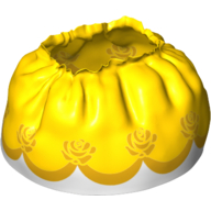 Visuel indicatif Rebrickable de Duplo Jupe Satin avec Jupe supérieure en couches jaunes et motif imprimé Orange Roses (Duplo Skirt Satin with Yellow Layered Top Skirt and Orange Roses Print)