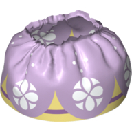 Visuel indicatif Rebrickable de Duplo Jupe Satin avec des fleurs blanches et jaune clair sous-jupe (Duplo Skirt Satin with White Flowers & Bright Light Yellow Underskirt)