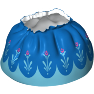 Visuel indicatif Rebrickable de Jupe Duplo avec Jupe supérieure en couches bleues et motif imprimé de fleurs azur et magenta moyennes (Duplo Skirt with Blue Layered Top Skirt and Medium Azure and Magenta Flowers Print)