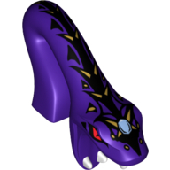 Tête de minifigurine Spécial, Serpent, Arché avec bouche ouverte et noir et or échelles motif imprimé (Pythor) (Minifig Head Special, Snake, Arched with Open Mouth and Black and Gold Scales Print (Pythor))