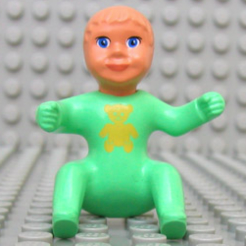 Visuel indicatif Rebrickable de Belville figurine Bébé, Cheveux Nougat, Motif imprimé ours (Belville Figure Baby, Nougat Hair, Bear Print)