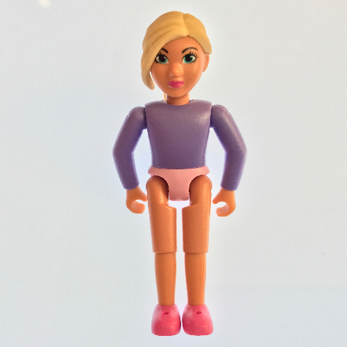 Visuel indicatif Rebrickable de Belville figurine Coudes fixes, Enfant, Femme, Cheveux beige, Chaussures rose foncé (Belville Figure Fixed Elbows, Child, Female, Tan Hair, Dark Pink Shoes)