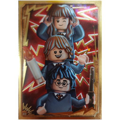 Visuel indicatif Rebrickable de Carte à collectionner, Harry Potter, carte d'or - Hermione Granger, Ron Weasley et Harry Potter (Trading Card, Harry Potter, Gold Card - Hermione Granger, Ron Weasley and Harry Potter)