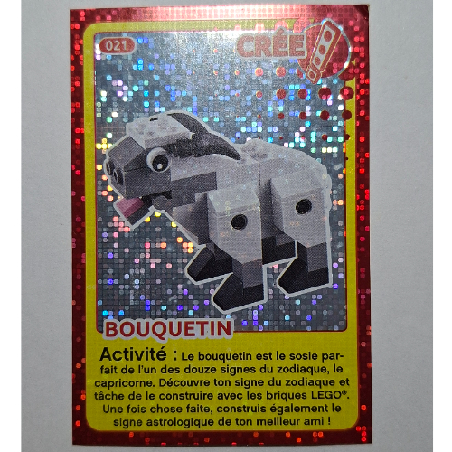 Visuel indicatif Rebrickable de Carte à collectionner pour coffret TRADINGCARD-12, motif imprimé #021 (Fil) (Trading Card for Set TRADINGCARD-12, #021 Print (Foil))
