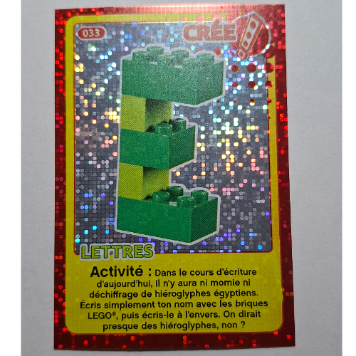Visuel indicatif Rebrickable de Carte à collectionner pour jeu de cartes à collectionner 12, 033 ) imprimé (feuille) (Trading Card for Set TRADINGCARD-12, #033 Print (Foil))