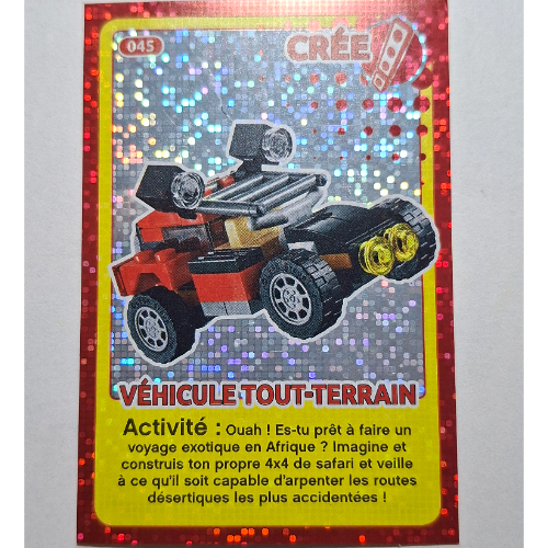 Visuel indicatif Rebrickable de Carte à collectionner pour jeu de cartes à collectionner 12, 045 ) imprimé (feuille) (Trading Card for Set TRADINGCARD-12, #045 Print (Foil))