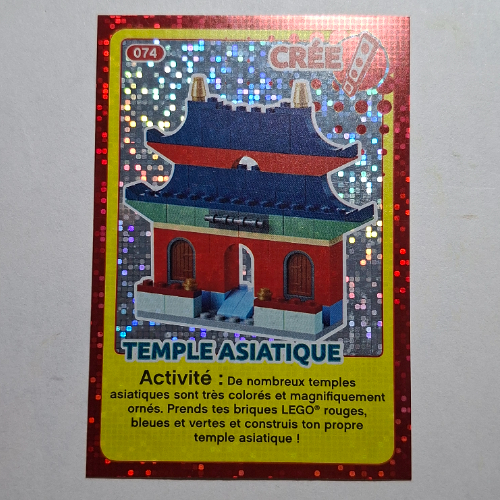 Visuel indicatif Rebrickable de Carte à collectionner pour coffret TRADINGCARD-12, motif imprimé #074 (Fil) (Trading Card for Set TRADINGCARD-12, #074 Print (Foil))