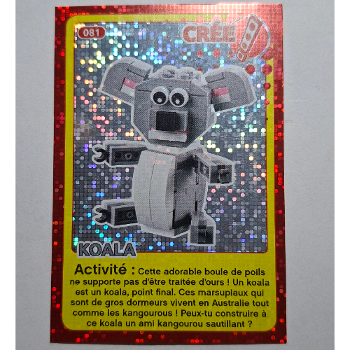 Visuel indicatif Rebrickable de Carte à collectionner pour coffret TRADINGCARD-12, #081 motif imprimé (Fil) (Trading Card for Set TRADINGCARD-12, #081 Print (Foil))