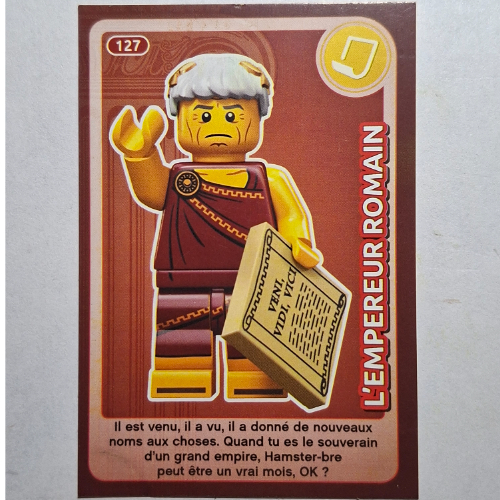 Visuel indicatif Rebrickable de Carte à collectionner pour coffret TRADINGCARD-12, motif imprimé #127 (Trading Card for Set TRADINGCARD-12, #127 Print)