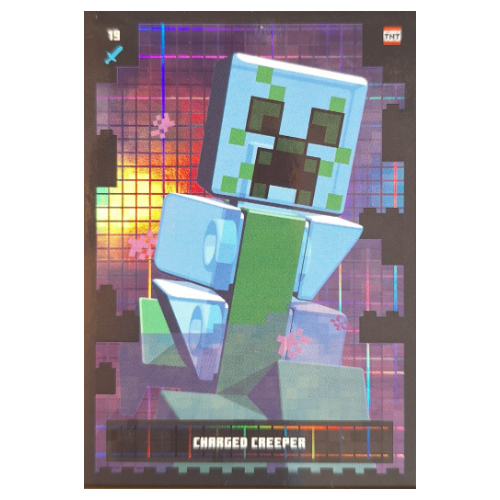 Visuel indicatif Rebrickable de Carte à collectionner, Minecraft série 2 Boom-Bastic, Carte standard - Creeper chargé (métallisé) (Trading Card, Minecraft Series 2 Boom-Bastic, Standard Card - Charged Creeper (Foil))