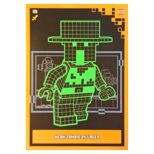 Visuel indicatif Rebrickable de Carte à collectionner, Minecraft série 2 boom-bastic, carte standard - néon zombie villager (Trading Card, Minecraft Series 2 Boom-Bastic, Standard Card - Neon Zombie Villager)