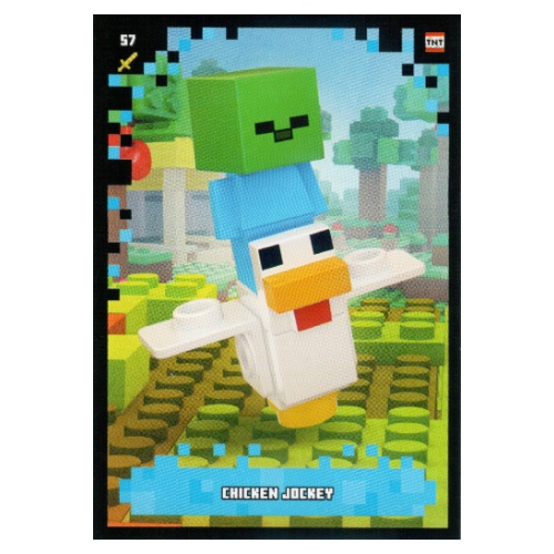 Visuel indicatif Rebrickable de Carte à collectionner, Minecraft série 2 boom-bastic, carte standard - poulet jockey (Trading Card, Minecraft Series 2 Boom-Bastic, Standard Card - Chicken Jockey)
