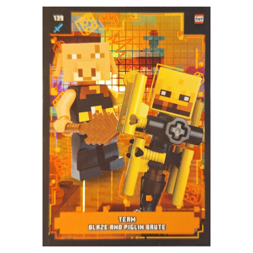 Visuel indicatif Rebrickable de Carte à collectionner, Minecraft série 2 boom-bastic, carte standard - équipe Blaze et Piglin brute (feuille) (Trading Card, Minecraft Series 2 Boom-Bastic, Standard Card - Team Blaze and Piglin Brute (Foil))