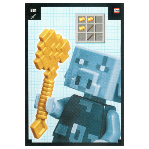 Visuel indicatif Rebrickable de Carte à collectionner, Minecraft série 2 boom-bastic, carte standard - hache dorée (Trading Card, Minecraft Series 2 Boom-Bastic, Standard Card - Golden Axe)