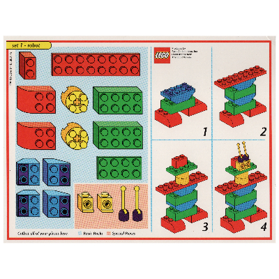 Visuel indicatif Rebrickable de Modèle de carte de jeu de société créateur (rouge): Robot (Creator Board Game Model Card (Red): Robot)