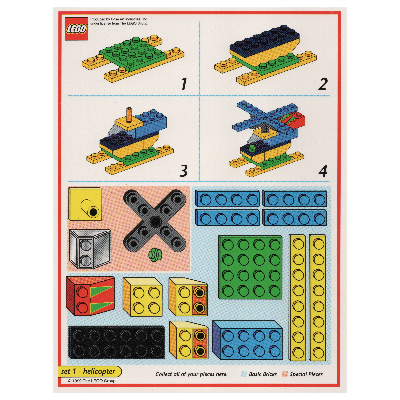 Visuel indicatif Rebrickable de Carte modèle de jeu de plateau créateur (rouge): hélicoptère (Creator Board Game Model Card (Red): Helicopter)