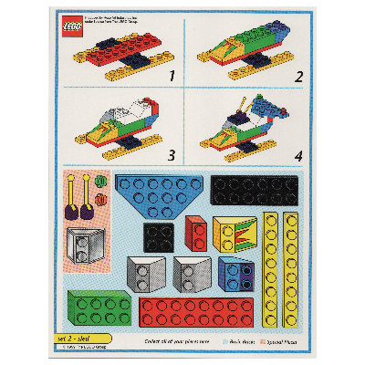 Visuel indicatif Rebrickable de Carte modèle de jeu de plateau créateur (bleu): traîneau (Creator Board Game Model Card (Blue): Sled)