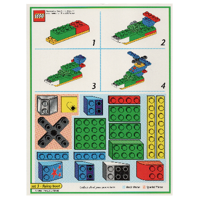 Visuel indicatif Rebrickable de Carte modèle de jeu de plateau créateur (vert): bateau volant (Creator Board Game Model Card (Green): Flying Boat)