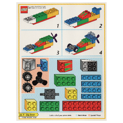 Visuel indicatif Rebrickable de Carte modèle de jeu de plateau créateur (jaune): grand bateau (Creator Board Game Model Card (Yellow): Big Boat)