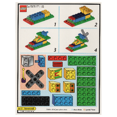 Visuel indicatif Rebrickable de Carte modèle de jeu de plateau créateur (noir): aéroglisseur (Creator Board Game Model Card (Black): Hovercraft)