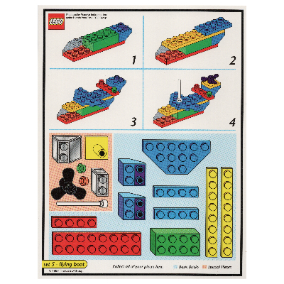 Visuel indicatif Rebrickable de Carte modèle de jeu de plateau créateur (noir): bateau volant (Creator Board Game Model Card (Black): Flying Boat)
