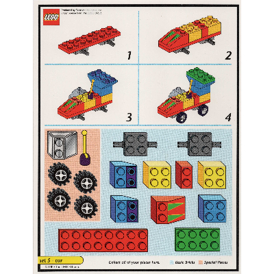 Visuel indicatif Rebrickable de Carte modèle de jeu de plateau créateur (noir): voiture (Creator Board Game Model Card (Black): Car)