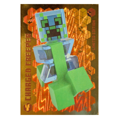 Visuel indicatif Rebrickable de Carte à collectionner, Minecraft série 3 sur le feu, carte d'or - Creeper chargé (Trading Card, Minecraft Series 3 On Fire, Gold Card - Charged Creeper)