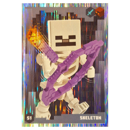 Visuel indicatif Rebrickable de Carte à collectionner, Minecraft série 3 sur le feu, carte standard - squelette (feuille) (Trading Card, Minecraft Series 3 On Fire, Standard Card - Skeleton (Foil))