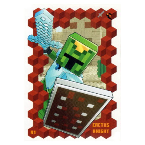 Visuel indicatif Rebrickable de Carte à collectionner, Minecraft série 3 sur le feu, Carte standard - Cactus Knight (Trading Card, Minecraft Series 3 On Fire, Standard Card - Cactus Knight)