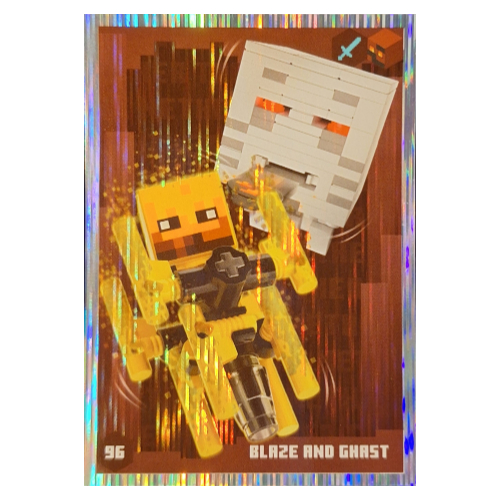 Visuel indicatif Rebrickable de Carte à collectionner, Minecraft série 3 sur le feu, carte standard - blaze et ghast (feuille) (Trading Card, Minecraft Series 3 On Fire, Standard Card - Blaze and Ghast (Foil))