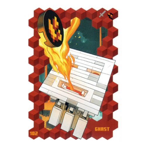 Visuel indicatif Rebrickable de Carte à collectionner, Minecraft série 3 sur le feu, carte standard - ghast (Trading Card, Minecraft Series 3 On Fire, Standard Card - Ghast)