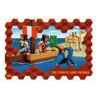 Visuel indicatif Rebrickable de Carte à collectionner, Minecraft série 3 sur le feu, carte standard - le bateau pirate voyage (Trading Card, Minecraft Series 3 On Fire, Standard Card - The Pirate Ship Voyage)