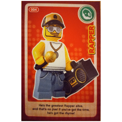 Visuel indicatif Rebrickable de Carte à collectionner, créer le monde - rappeur (Trading Card, Create the World - Rapper)