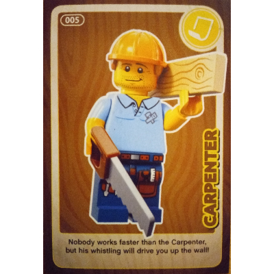 Visuel indicatif Rebrickable de Carte à collectionner, créer le monde - charpentier (Trading Card, Create the World - Carpenter)