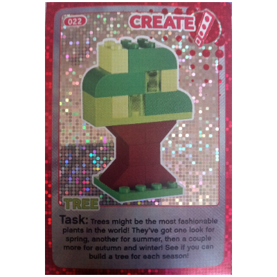 Visuel indicatif Rebrickable de Carte à collectionner, Créer le monde - Arbre (feuille) (Trading Card, Create the World - Tree (foil))