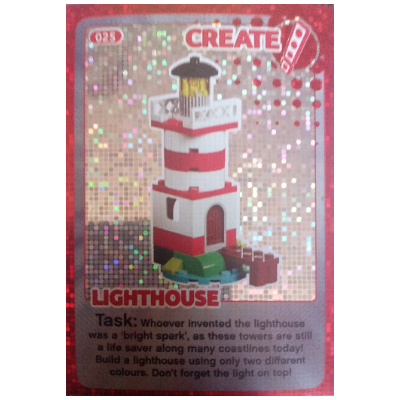 Visuel indicatif Rebrickable de Carte à collectionner, Créer le monde - Phare (feuille) (Trading Card, Create the World - Lighthouse (foil))