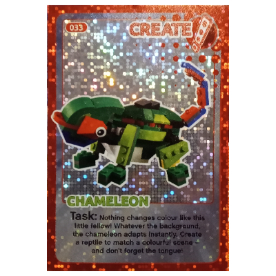 Visuel indicatif Rebrickable de Carte à collectionner, créer le monde - caméléon (feuille) (Trading Card, Create the World - Chameleon (foil))