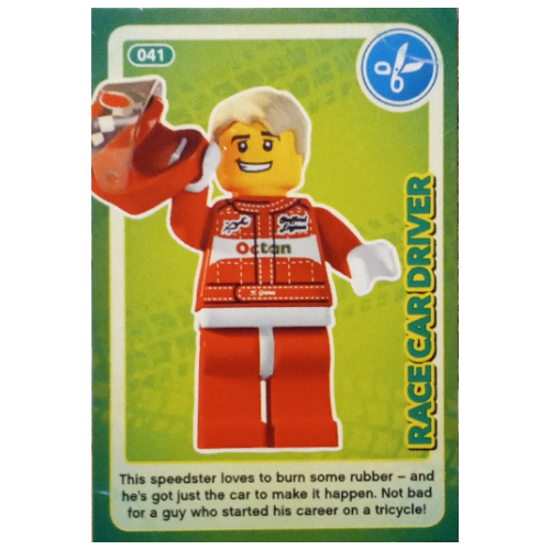 Visuel indicatif Rebrickable de Carte à collectionner, créer le monde - pilote de voiture de course (Trading Card, Create the World - Race Car Driver)