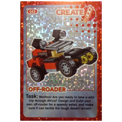 Visuel indicatif Rebrickable de Carte à collectionner, créer le monde - tout-terrain (feuille) (Trading Card, Create the World - Off-Roader (foil))