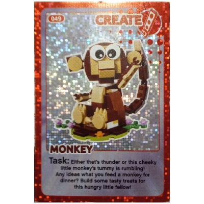 Visuel indicatif Rebrickable de Carte à collectionner, Créer le monde - Singe (feuille) (Trading Card, Create the World - Monkey (foil))