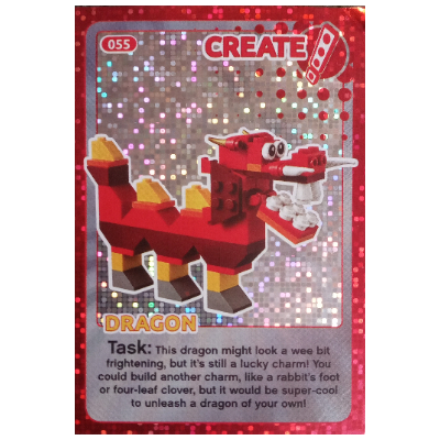 Visuel indicatif Rebrickable de Carte à collectionner, Créer le monde - Dragon (feuille) (Trading Card, Create The World - Dragon (foil))