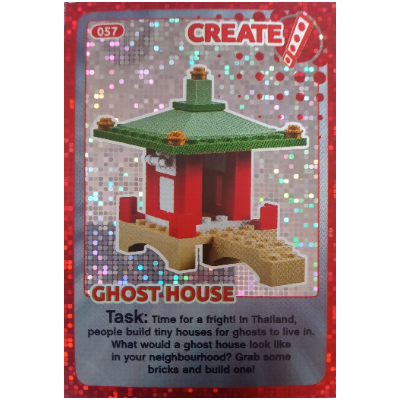 Visuel indicatif Rebrickable de Carte à collectionner, créer le monde - maison fantôme (feuille) (Trading Card, Create The World - Ghost House (Foil))