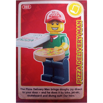 Visuel indicatif Rebrickable de Carte à collectionner, créer le monde - livreur de pizza (Trading Card, Create The World - Pizza Delivery Man)